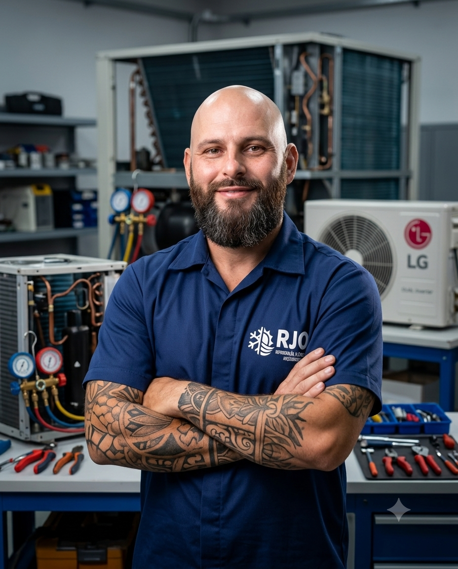 Técnico RJO Refrigeração em atendimento